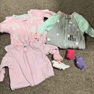 Baby girl bundle of 3 piece plus 4 pairs of socks